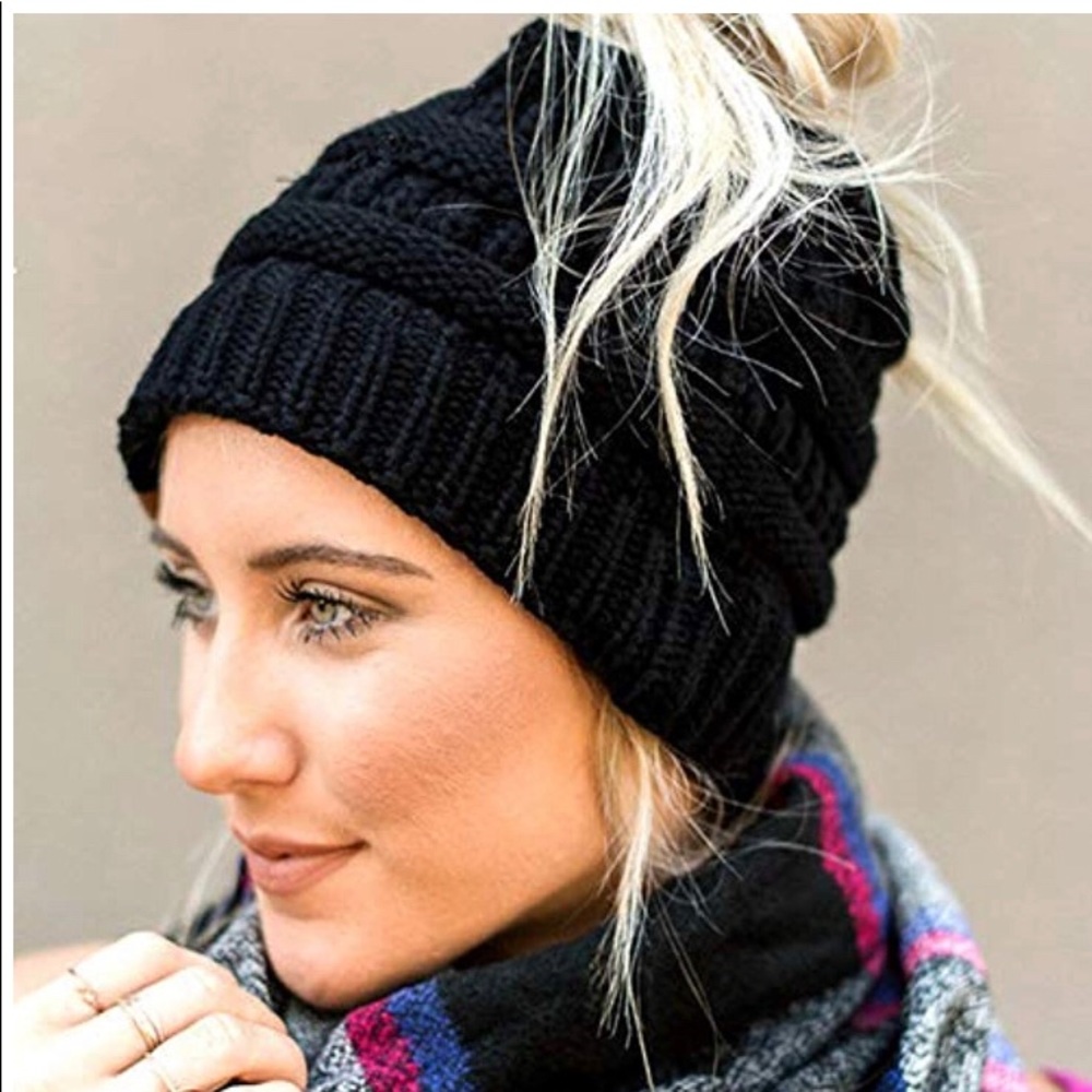 Beanies with ponytail hole